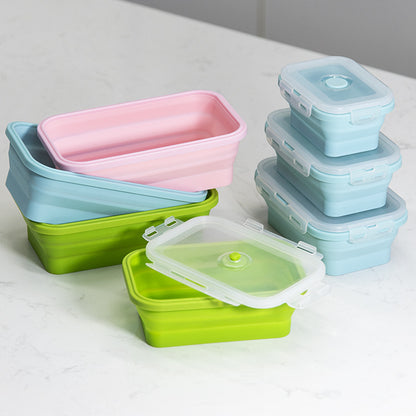 Silicone Lunch Box Foldable Microwave Oven Silicone Lunch Box Storage Box
