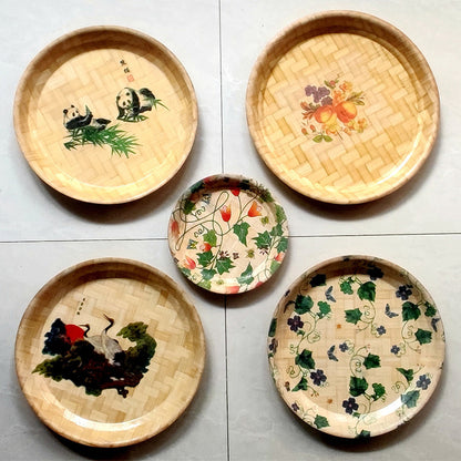 Bamboo Dried Fruit Salad Bowl Dish Plate