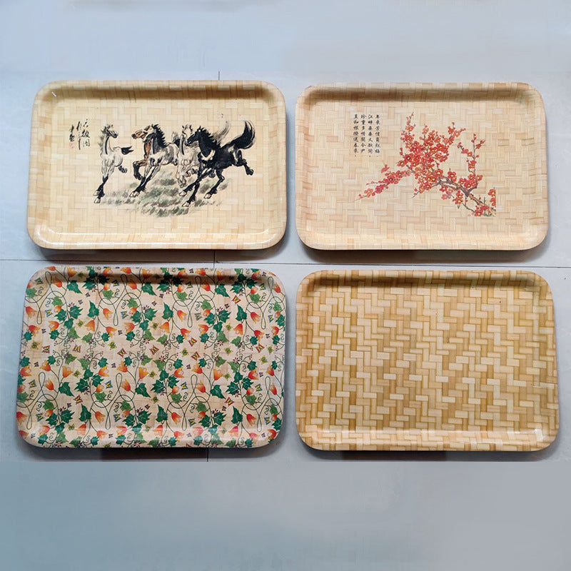 Bamboo Dried Fruit Salad Bowl Dish Plate