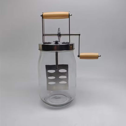 Hand Butter Blender Home Kitchen Vintage Glass Bottle