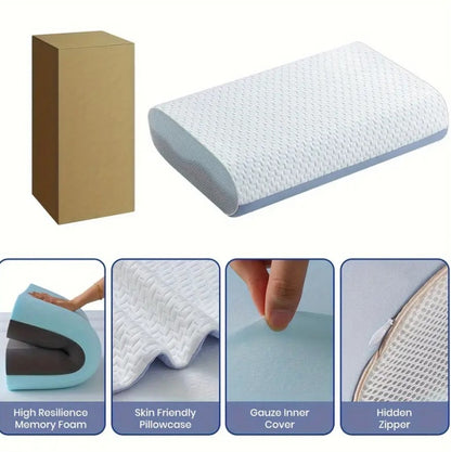 4 Inch Memory Foam Pillows, Gel Cooling Bed Pillows, Sleep Pillow, Removable Machine Washable Pillowcase,Standard Size