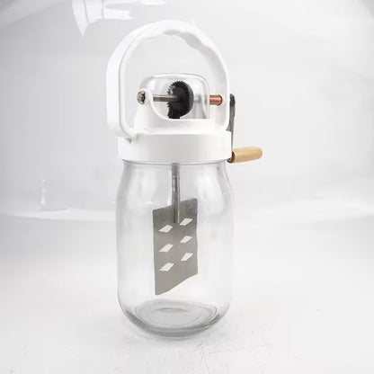 Hand Butter Blender Home Kitchen Vintage Glass Bottle