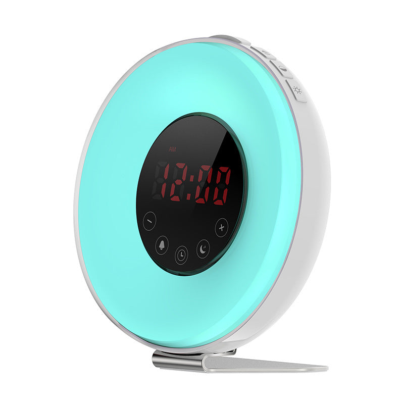 Sunrise and sunset wake up desk lamp alarm clock