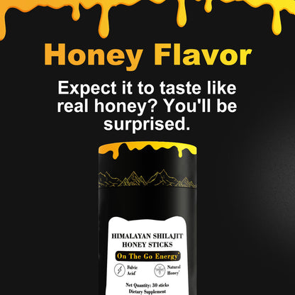 Himalayan Shilajit Honey Stick Dietary Supplement For Providing Energy 30 Sticks Honey Flavor