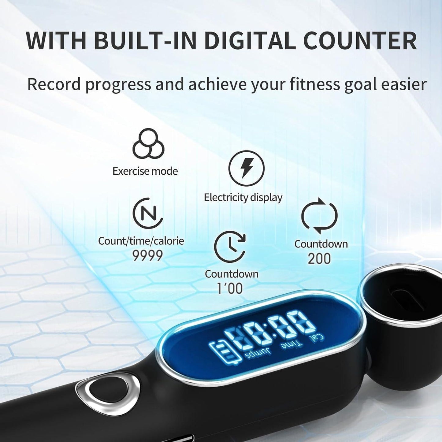 2 In 1 Adjustable Digital Intelligent Cordless Weighted Skipping Rope