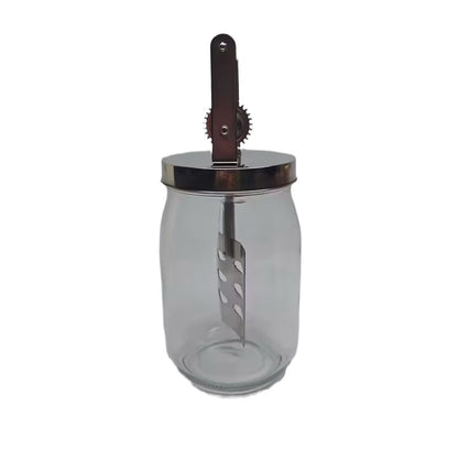 Hand Butter Blender Home Kitchen Vintage Glass Bottle
